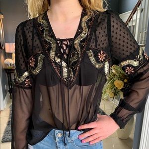Sheer Embroidered Sparkle top!